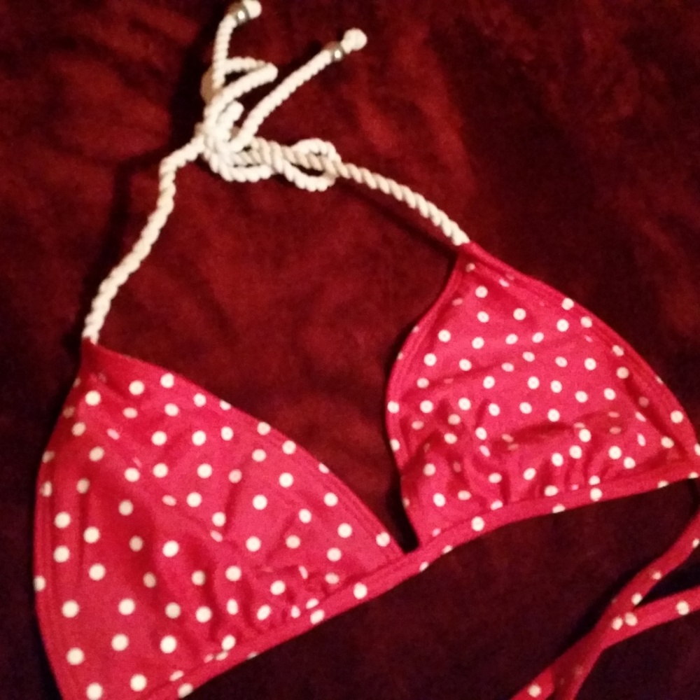 Red Polka Dot String Bikini Top